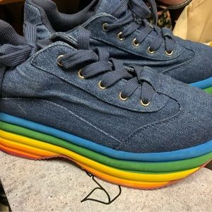 Jeffrey Campbell rainbow platform sz 9.5